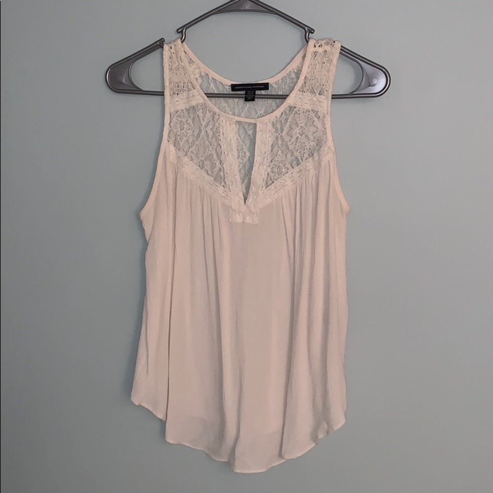 AEO white lace tank